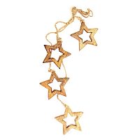 гирлянда новогодняя подвесная звезды деревянные с отверстием wooden stars, 65 см в Саратове
