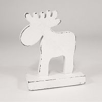 украшение новогоднее на подставке олень белый white reindeer, 15х11х5 см в Саратове