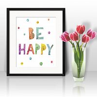 постер be happy а4 в Саратове