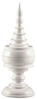 ваза настольная в виде пагоды с крышкой и рельефным декором 48 см radius белая в Саратове