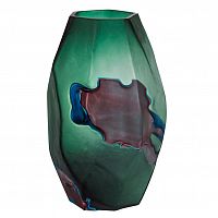 ваза для цветов стеклянная сине-зеленая d18x44 см в Саратове