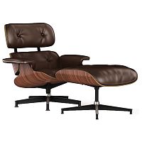 кресло lounge chair & ottoman коричневое в Саратове