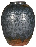 ваза керамическая объемная 32 см antiqued черная с рисунком в Саратове