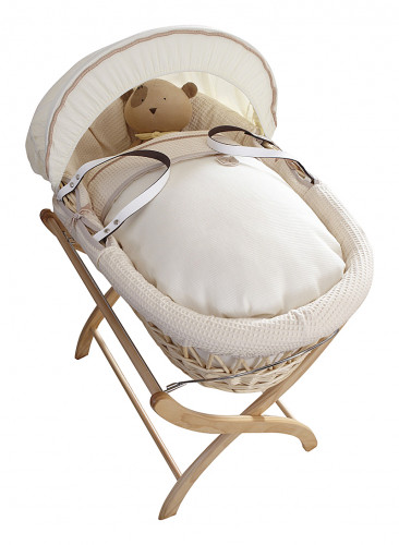колыбель-переноска premium moses basket натуральная, кремовое белье в Саратове