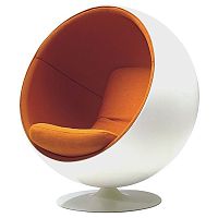 кресло eero ball chair бело-оранжевое в Саратове