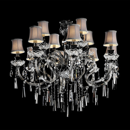 люстра md102743-12a от illuminati прозрачная/бежевая/ хром в Саратове