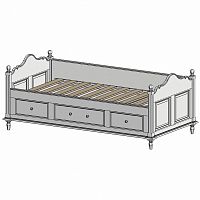 кровать-кушетка 90х190 с ящиками белая нордик в Саратове