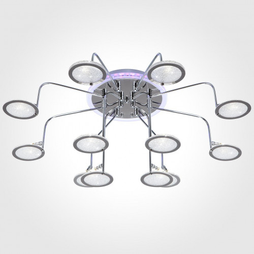 потолочная люстра eurosvet spider 80109/12 хром/синий+фиолетовый в Саратове