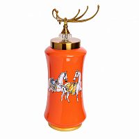 ваза керамическая лошади с крышкой оранжевая 21*48см в Саратове