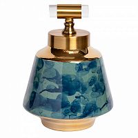 ваза керамическая с крышкой сине-бирюзовая 19*30см в Саратове