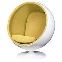 кресло eero ball chair бело-горчичное в Саратове