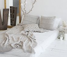 комплект плед с косами (180*220) и 2 наволочки (50*50) лён в Саратове