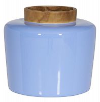 ваза объемная с деревянным горлышком 31 см snowy tree синяя в Саратове