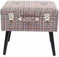 kare design пуф suitcase, коллекция "чемодан" 50*45*35, полиэстер, лен, полиуретан, сосна, красный в Саратове