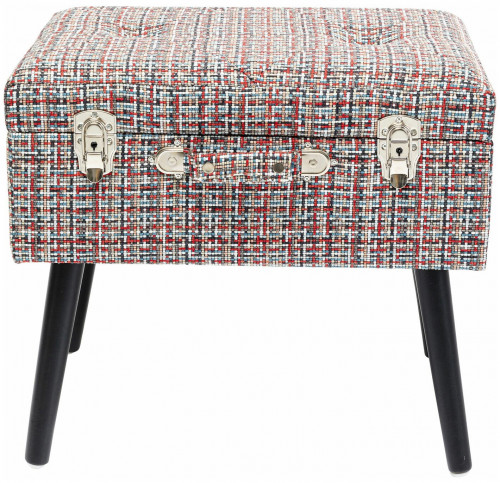 kare design пуф suitcase, коллекция "чемодан" 50*45*35, полиэстер, лен, полиуретан, сосна, красный в Саратове