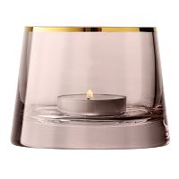 подсвечник стеклянный коричневый с золотым ободком для чайной свечи light, 6,6 см в Саратове