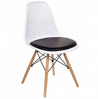 стул деревянный pc-011 белый / черный (eames style) в Саратове