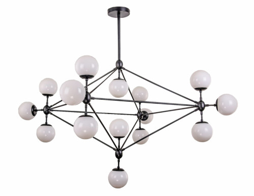 люстра modo 15 black+white черная, белые плафоны в Саратове