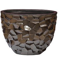 кашпо низкое lux цвет металлик 46*25*37см в Саратове