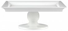 блюдо квадратное на фигурной ножке 50х20 см display белое в Саратове