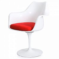 стул eero saarinen style tulip armchair красная подушка в Саратове