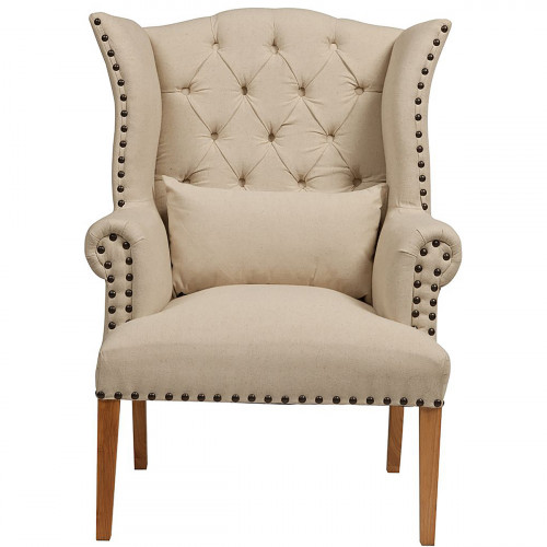 кресло quinn tufted armchair бежевое в Саратове