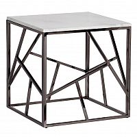 стол журнальный black chrome cube 55*55*56 см хром, белый в Саратове