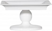 блюдо квадратное на фигурной ножке 30х16 см display белое в Саратове