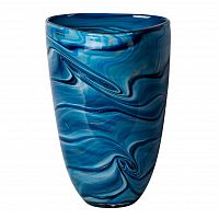 ваза для цветов стеклянная синяя d18,5x29 см в Саратове