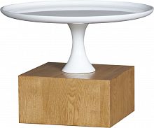 блюдо круглое на деревянном основании 50х35 см tray белое в Саратове