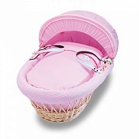 колыбель-переноска gift wicker moses basket натуральная, розовое белье в Саратове