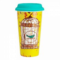 термостакан с силиконовой крышкой bird in cage в Саратове