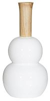 ваза фигурная с высоким деревянным горлышком 61 см snowy tree белая в Саратове